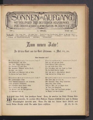 Heft 4. 13. Jahrgang. Januar 1911