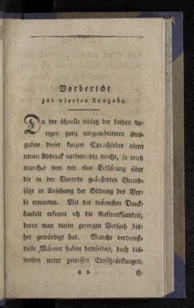 Vorbericht zur vierten Ausgabe.