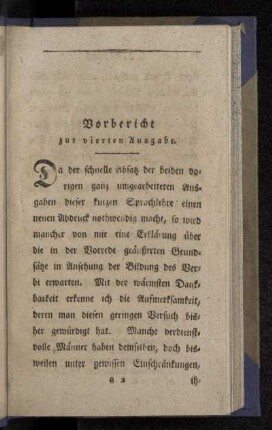 Vorbericht zur vierten Ausgabe.