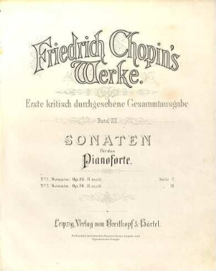Friedrich Chopin's Werke. 8, Sonaten für das Pianoforte