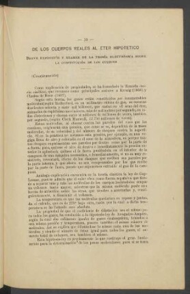 De los cuerpos reales al éter hipotético - (Continuación) : Breve exposición y examen de la teoría electrónica sobre la constitutción de los cuerpos