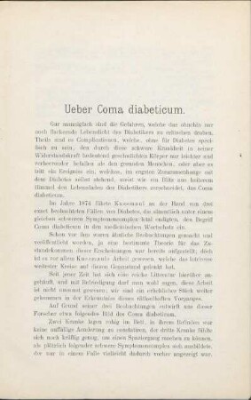 Ueber Coma diabeticum.