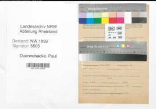 Entnazifizierung Paul Duennebacke , geb. 02.06.1895 (Bankbeamter)