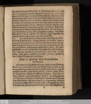 Das 16. Capittel Von Kranckheiten und Sterben.