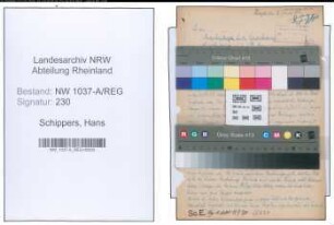 Entnazifizierung Hans Schippers , geb. 06.03.1898 ()
