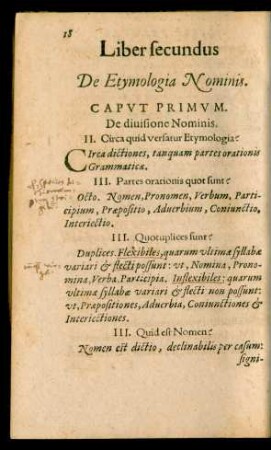 Liber secundus De Etymologia Nominis.