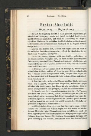 Erster Abschnitt. Begattung, - Befruchtung.