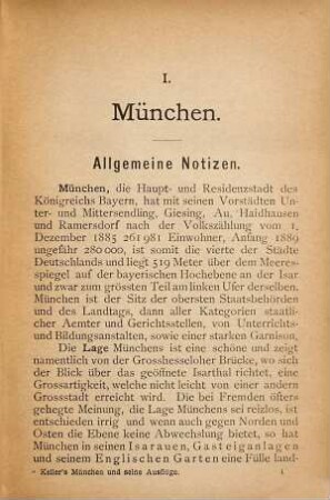 Wilhelm Keller's München und seine Ausflüge sowie Inneres der Königsschlösser : Mit Plan von München und Touristenkarte vom Bayerisch. Hochland und Nordtirol