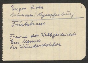 Notizblätter, Arbeitsfassungen zu "Die Roten Teufel"