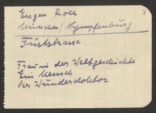 Notizblätter, Arbeitsfassungen zu "Die Roten Teufel"