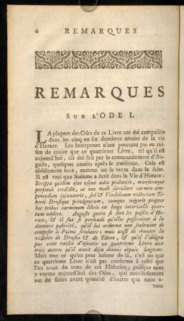 6-25, Remarques sur l'Ode I.