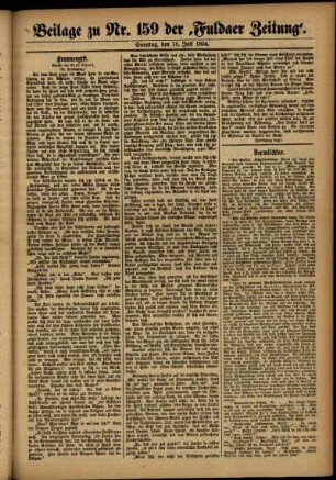 Zweite Ausgabe vom Sonntag, den 15. Juli 1894.