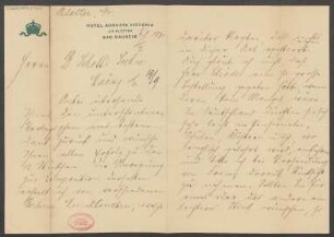 Brief an B. Schott's Söhne : 06.08.1900