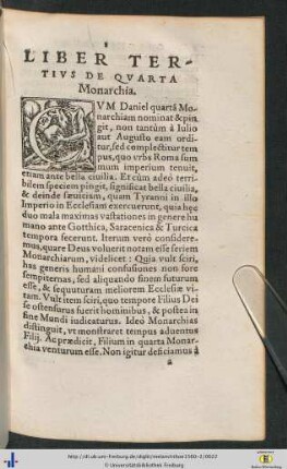 Liber Tertius De Quarta Monarchia.
