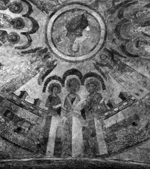 Wandbild : Wandbild. Fresko (1265-1270?). Matrei in Osttirol-Ganz, Filialkirche Sankt Nikolaus, Georgskapelle