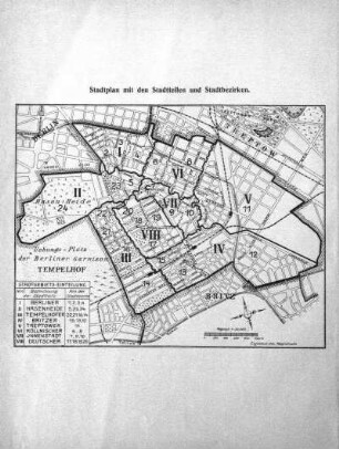 Stadtplan mit den Stadtteilen und Stadtbezirken