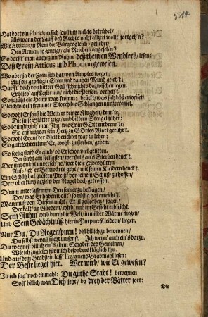 Denen allgemeinen Thränen, Uber den ungemein-grosen Verlust ... deß ... Herrn Johann Christoph Wendlers ... Gieset, am Tage Dessen hochansehnlicher Beerdigung ... Seine hertz-schmertzliche Privat-Thränen bey, und stattet ... seine schuldige Condolentz ... ab