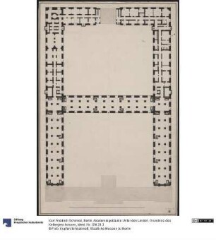 Berlin. Akademiegebäude Unter den Linden. Grundriss des Kellergeschosses