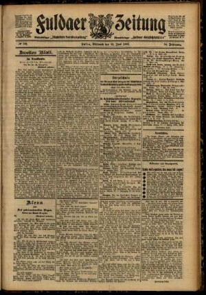 Zweite Ausgabe vom Mittwoch, den 12. Juni 1907.