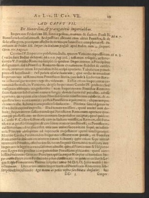 Ad Caput VII. De Honoribus, [et] praerogativis Imperialibus.