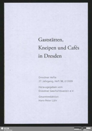 Gaststätten, Kneipen und Cafés in Dresden