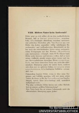 VIII. Hitlers Vater kein Antisemit!