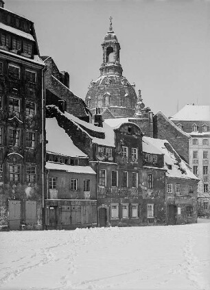 Salzgasse : Dresden-Altstadt. Salzgasse. Ansicht mit Frauenkirche
