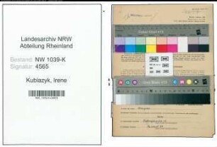 Entnazifizierung Irene Kubiazyk , geb. 03.10.1913 (Stenotypistin)