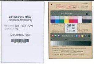Entnazifizierung Paul Margenfeld , geb. 12.07.1912 (Laborant)