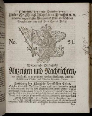 No. 51. Montags, den 17ten December, 1753.