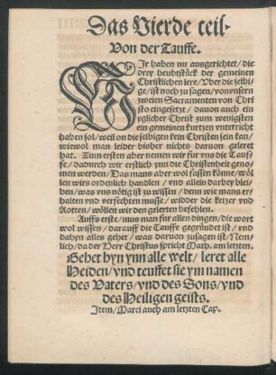 Von der Tauffe.