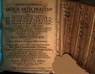 Dissertatiuncula de medicae artis praestantia ac difficultate