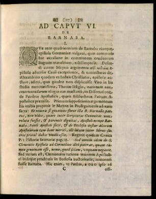 Ad Caput VI. De Barnaba