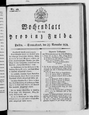 Nr. 48, Ausgabe vom 29. November 1828