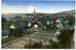 Wechselburg. Blick auf Wechselburg
