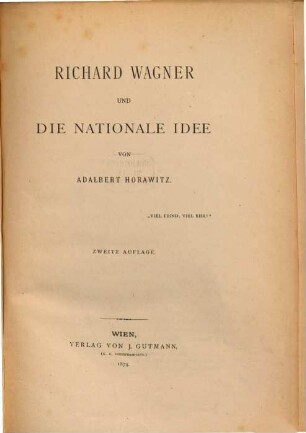 Richard Wagner und die nationale Idee