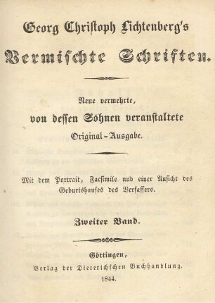 Bd. 2: Georg Christoph Lichtenberg's Vermischte Schriften
