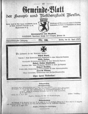 1917,16: Nr. 16, 22. April 1917