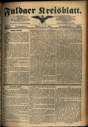 Ausgabe vom Montag, den 20. März 1905.