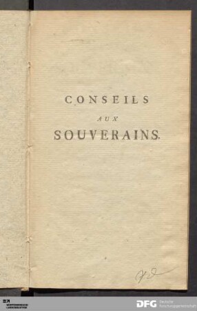Conseils Aux Souverains : Avec Des Notes Ou Commentaires