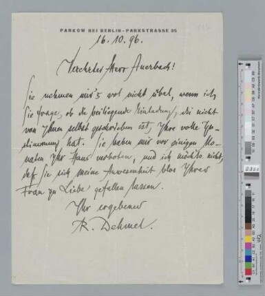 Brief an Louis Auerbach