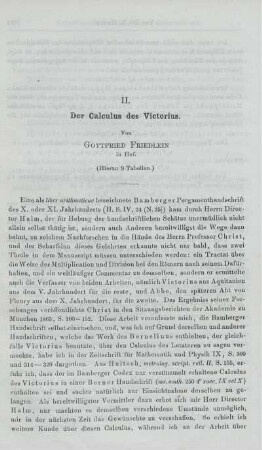 II. Der Calculus des Victorius.