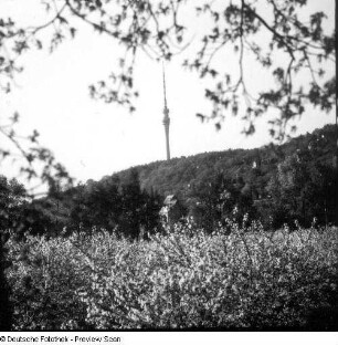 Dresden-Wachwitz. Fernsehturm (1964-1969; K. Nowotny, H. Rühle, J. Braune; monolithischer Stahlbetonmast, H. gesamt 252 m)