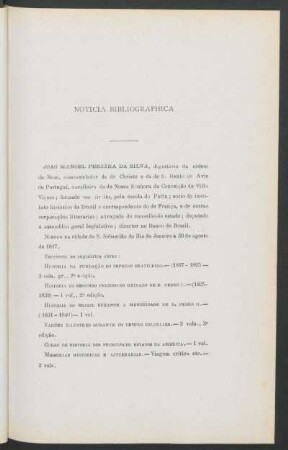 Noticia bibliographica