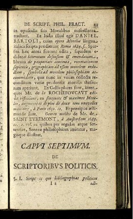 Caput Septimum. De Scriptoribus Politicis.