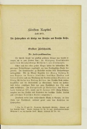 Fünftes Kapitel. Seit 1871. Die Hohenzollern als Könige von Preußen und Deutsche Kaiser
