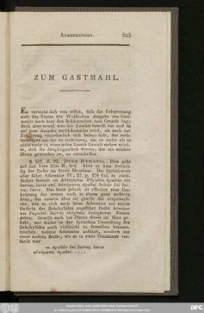 Zum Gastmahl.