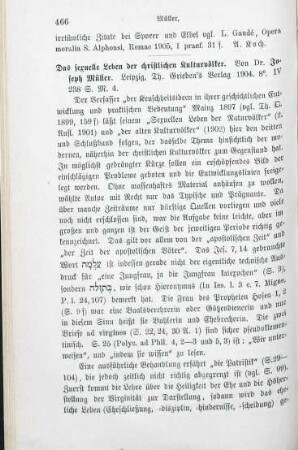 466-468 [Rezension] Müller, Josef, Das sexuelle Leben der christlichen Kulturvölker