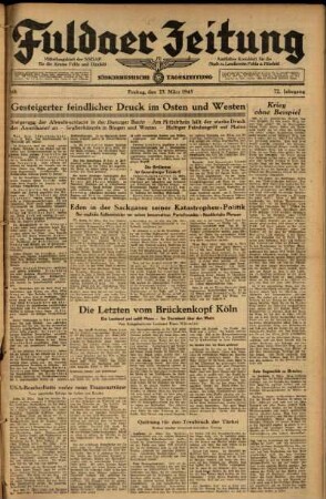 Ausgabe vom Freitag, den 23. März 1945.