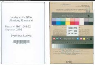 Entnazifizierung Ludwig Everhartz , geb. 27.03.1895 (Angestellter)